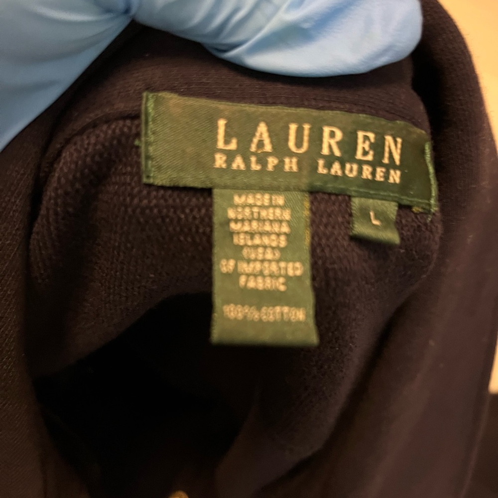 Lauren Ralph Lauren Women’s SZ Large Blue Cotton Jacket Zipper/ Snap W/ Pockets - Picture 12 of 13